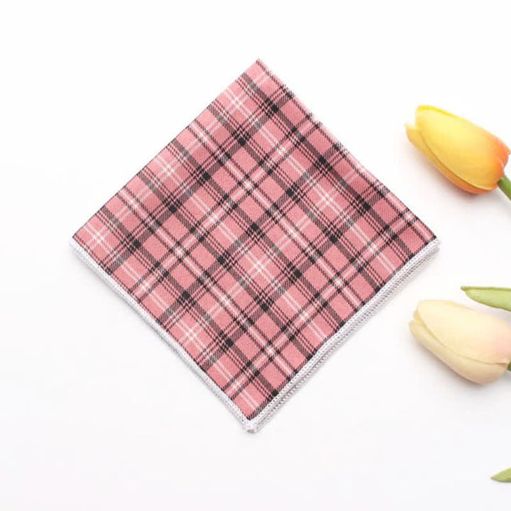 Pañuelo de bolsillo de algodón a cuadros sencillo para hombre