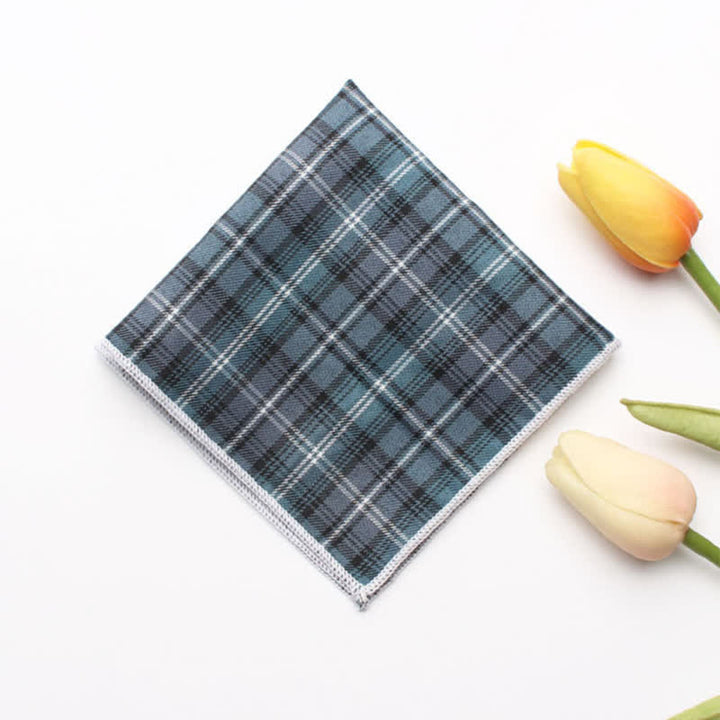 Pañuelo de bolsillo de algodón a cuadros sencillo para hombre