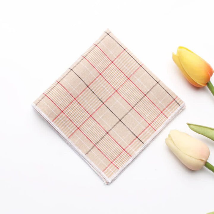 Pañuelo de bolsillo de algodón a cuadros sencillo para hombre