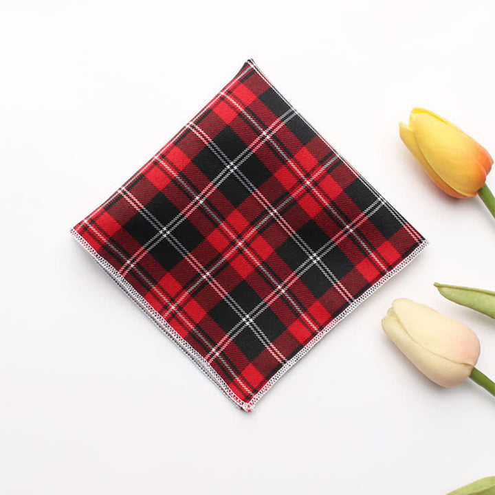 Pañuelo de bolsillo de algodón a cuadros sencillo para hombre