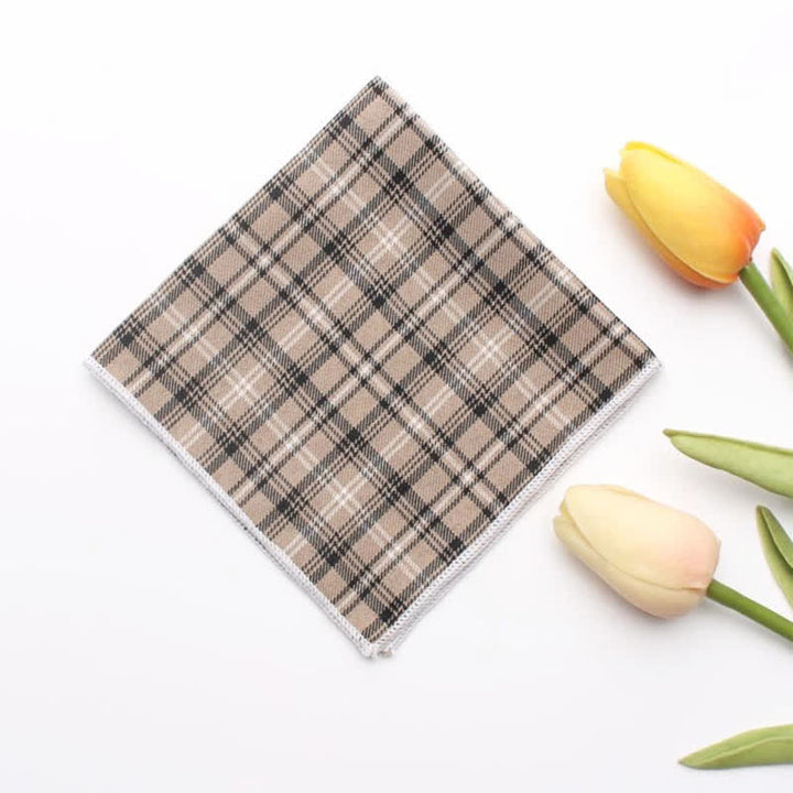 Pañuelo de bolsillo de algodón a cuadros sencillo para hombre