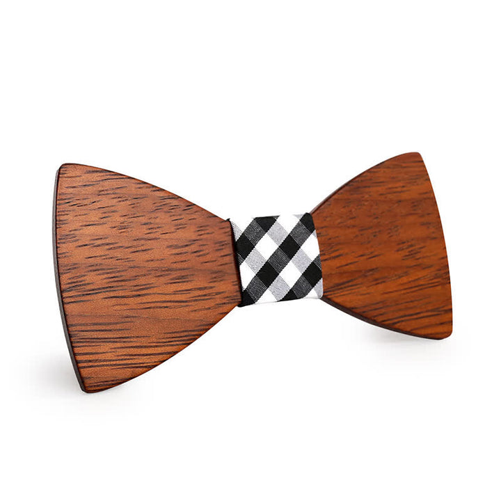 Pajarita de madera de bambú hecha a mano para hombre