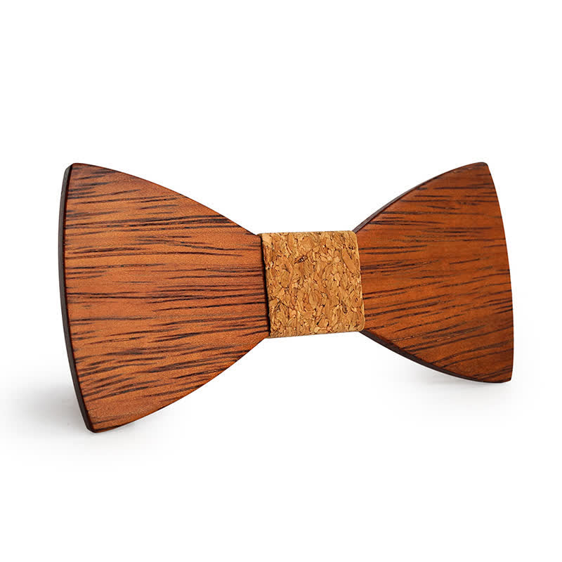 Pajarita de madera de bambú hecha a mano para hombre