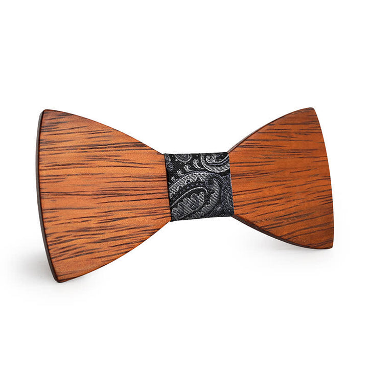Pajarita de madera de bambú hecha a mano para hombre