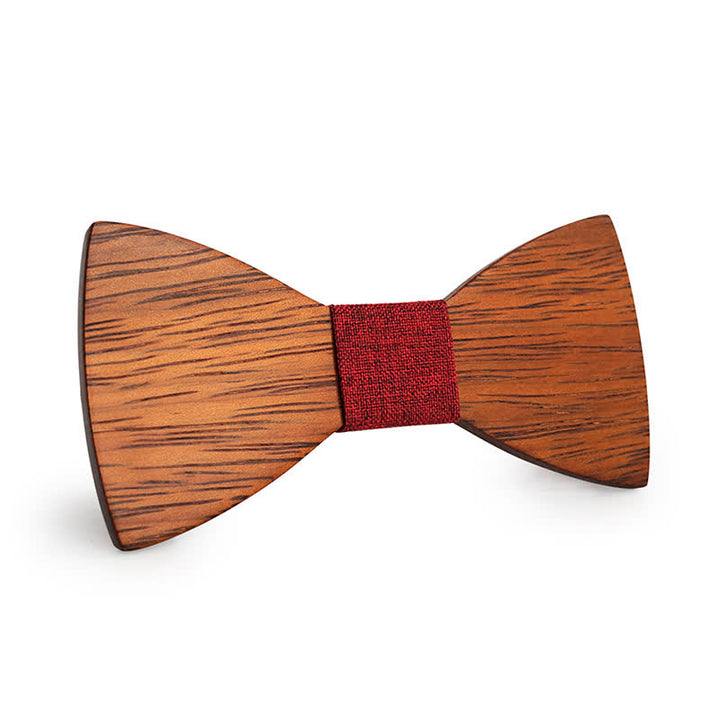 Pajarita de madera de bambú hecha a mano para hombre