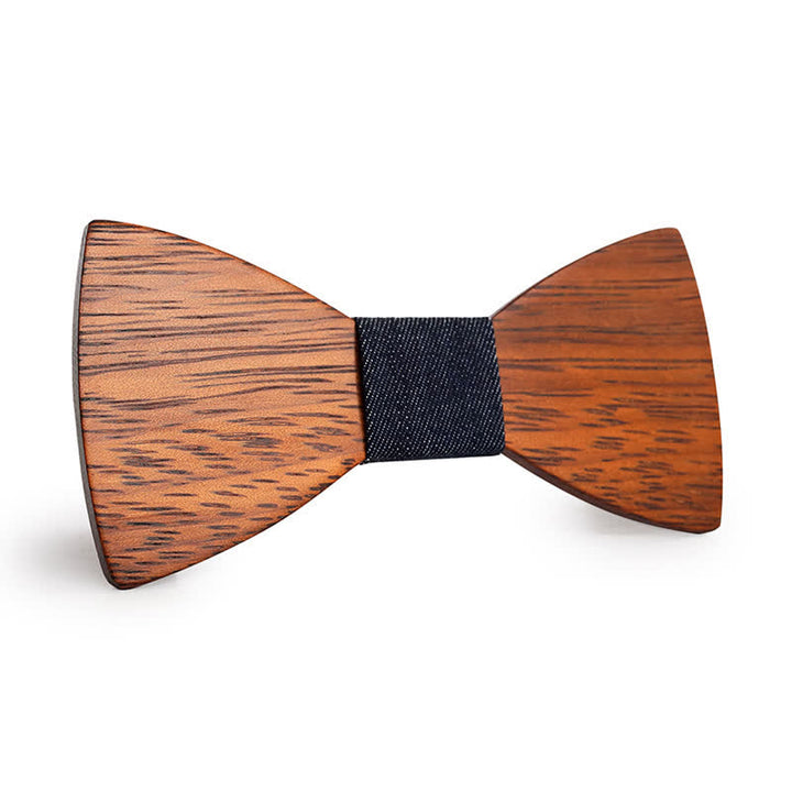 Pajarita de madera de bambú hecha a mano para hombre