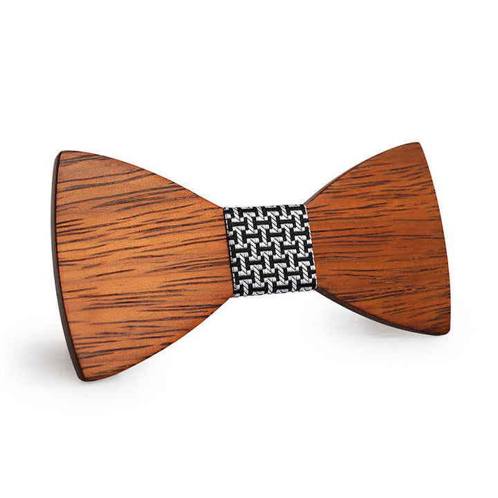 Pajarita de madera de bambú hecha a mano para hombre