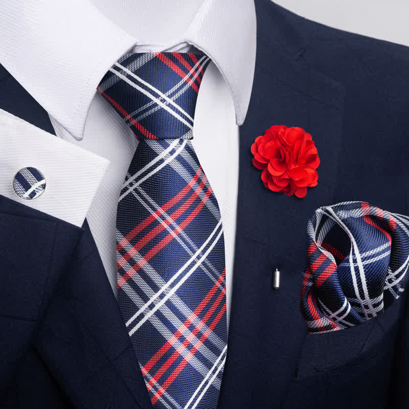 Juego de 4 pañuelos de bolsillo formales clásicos para hombre