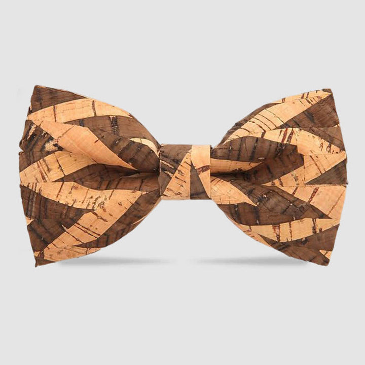 Pajarita de madera con corcho para hombre, creativa y sencilla