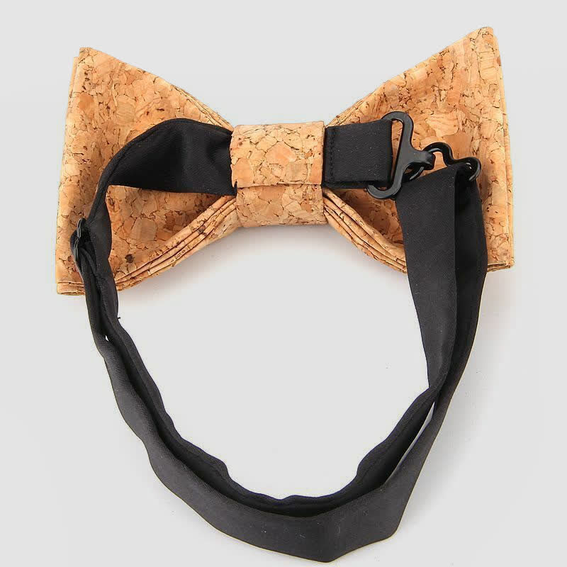 Pajarita de madera con corcho para hombre, creativa y sencilla