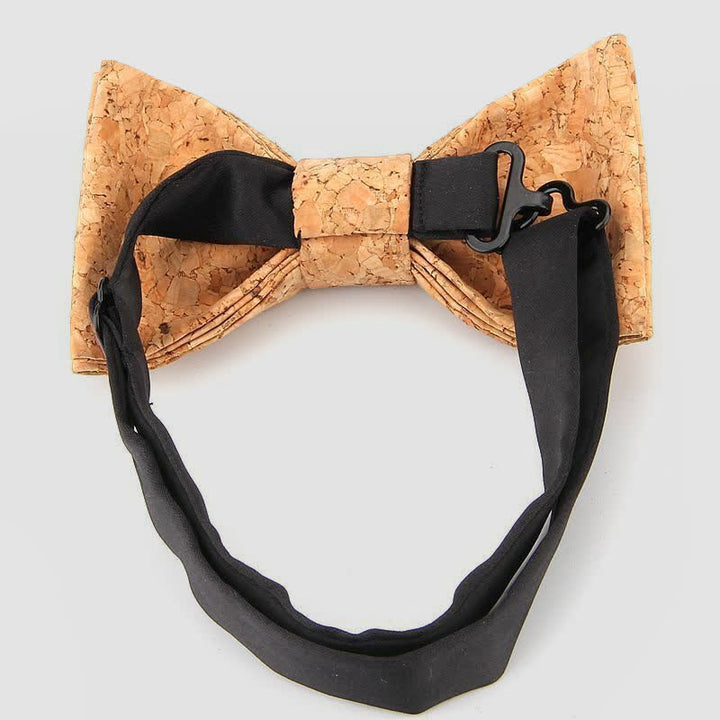 Pajarita de madera con corcho para hombre, creativa y sencilla