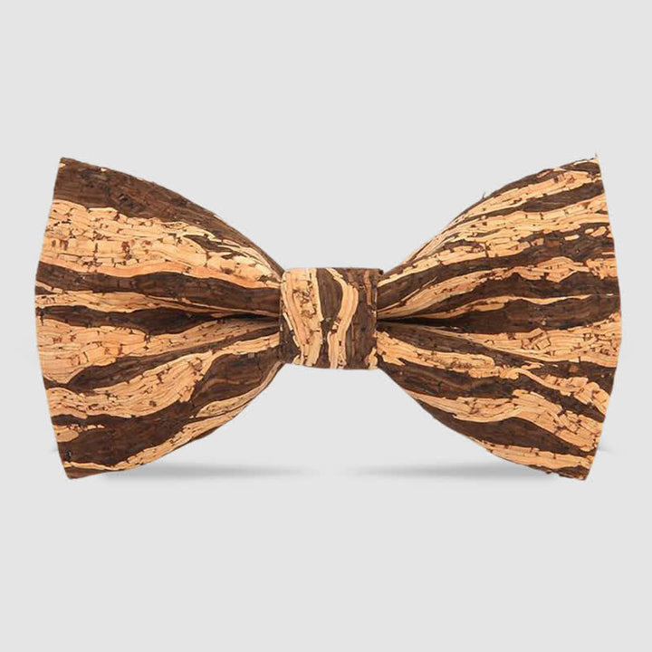 Pajarita de madera con corcho para hombre, creativa y sencilla