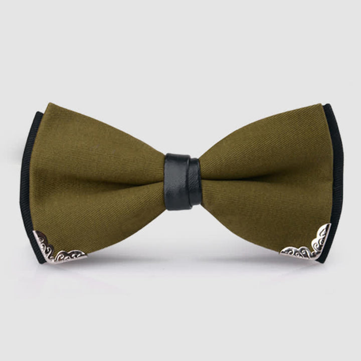 Pajarita elegante con detalles de metal dorado para hombre