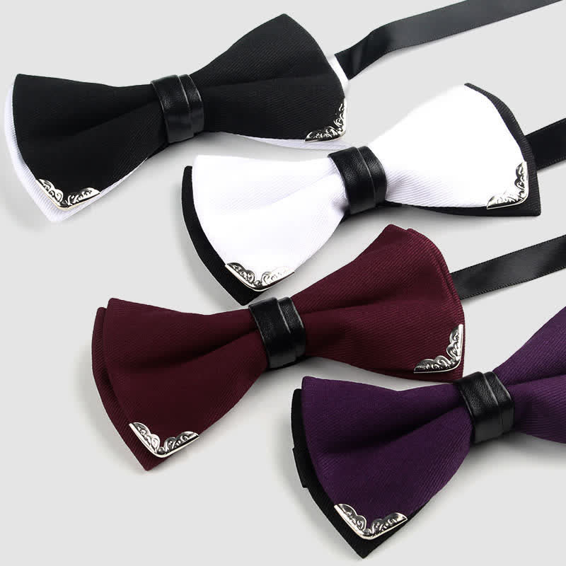 Pajarita elegante con detalles de metal dorado para hombre