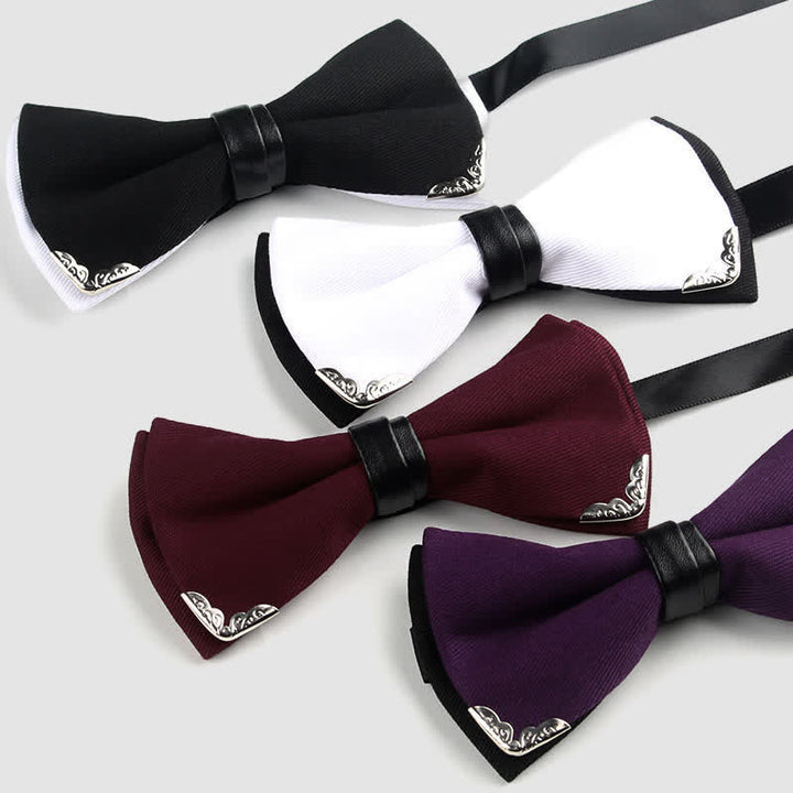 Pajarita elegante con detalles de metal dorado para hombre