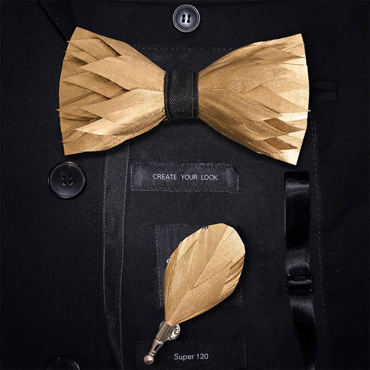 Pajarita de plumas de oro macizo Sunshine