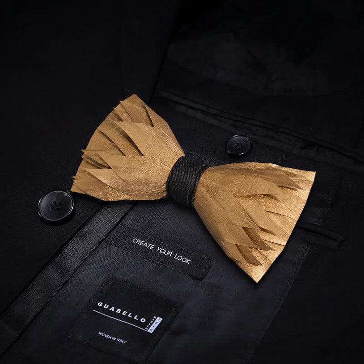 Pajarita de plumas de oro macizo Sunshine