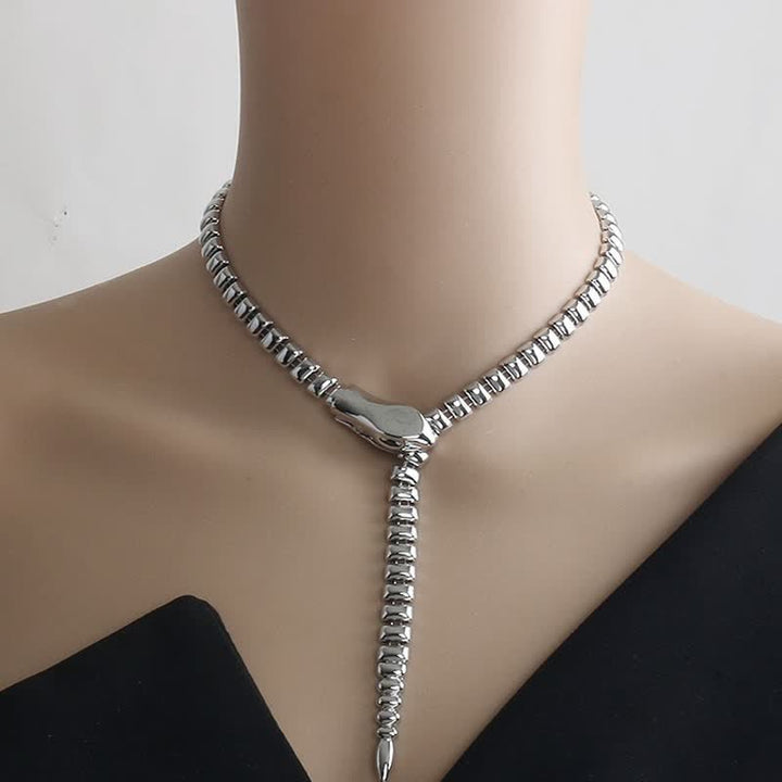 Cinturón de metal con cadena de serpiente estilo retro para mujer