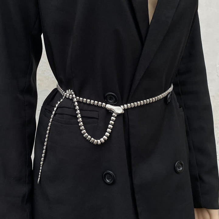 Cinturón de metal con cadena de serpiente estilo retro para mujer