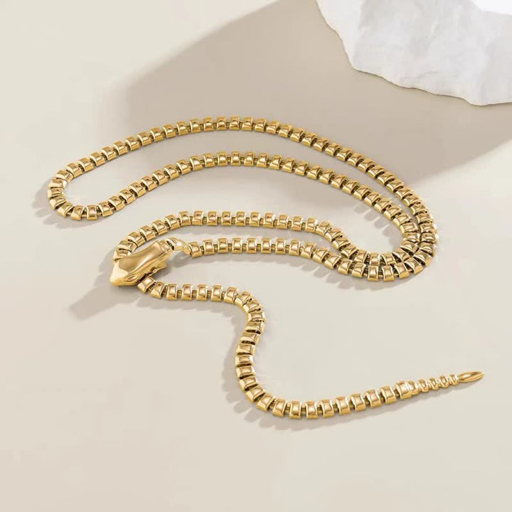 Cinturón de metal con cadena de serpiente estilo retro para mujer