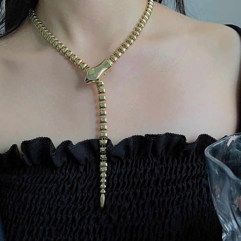Cinturón de metal con cadena de serpiente estilo retro para mujer