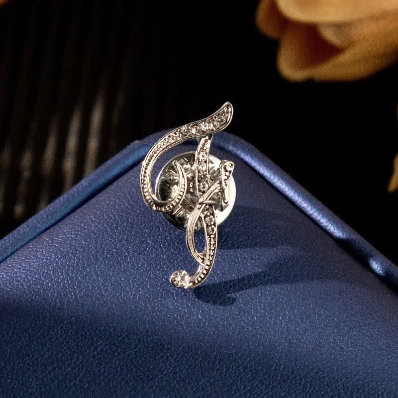 Broche de plata con diamantes de imitación y letra inicial del alfabeto 26 - image 6