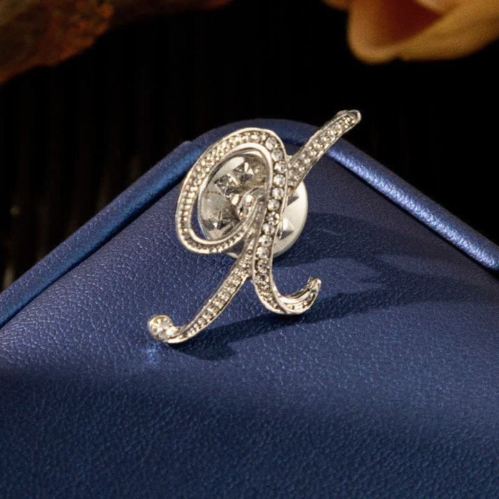 Broche de plata con diamantes de imitación y letra inicial del alfabeto 26 - image 24