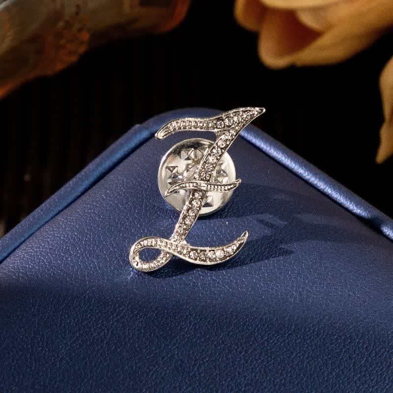 Broche de plata con diamantes de imitación y letra inicial del alfabeto 26 - image 26