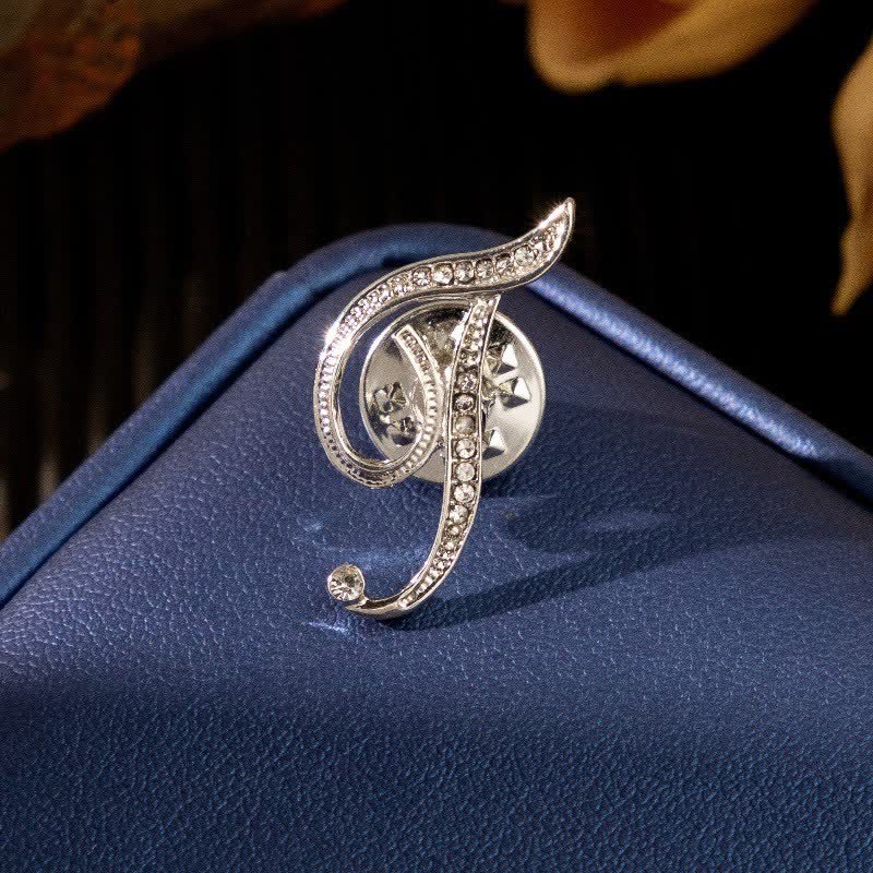 Broche de plata con diamantes de imitación y letra inicial del alfabeto 26 - image 20