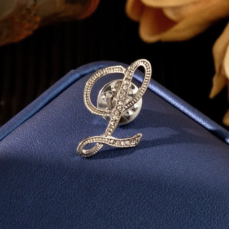 Broche de plata con diamantes de imitación y letra inicial del alfabeto 26 - image 12