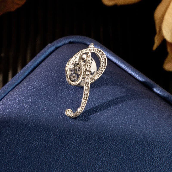 Broche de plata con diamantes de imitación y letra inicial del alfabeto 26 - image 16