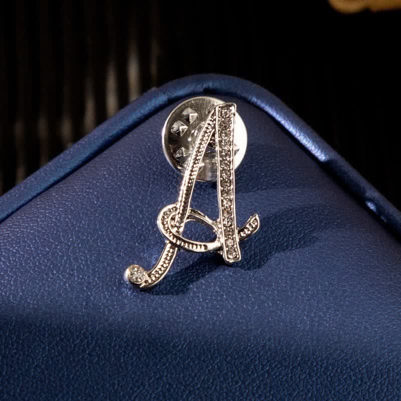 Broche de plata con diamantes de imitación y letra inicial del alfabeto 26 - image 0