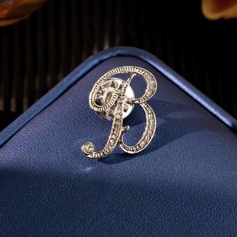 Broche de plata con diamantes de imitación y letra inicial del alfabeto 26 - image 2