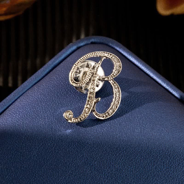 Broche de plata con diamantes de imitación y letra inicial del alfabeto 26 - image 2