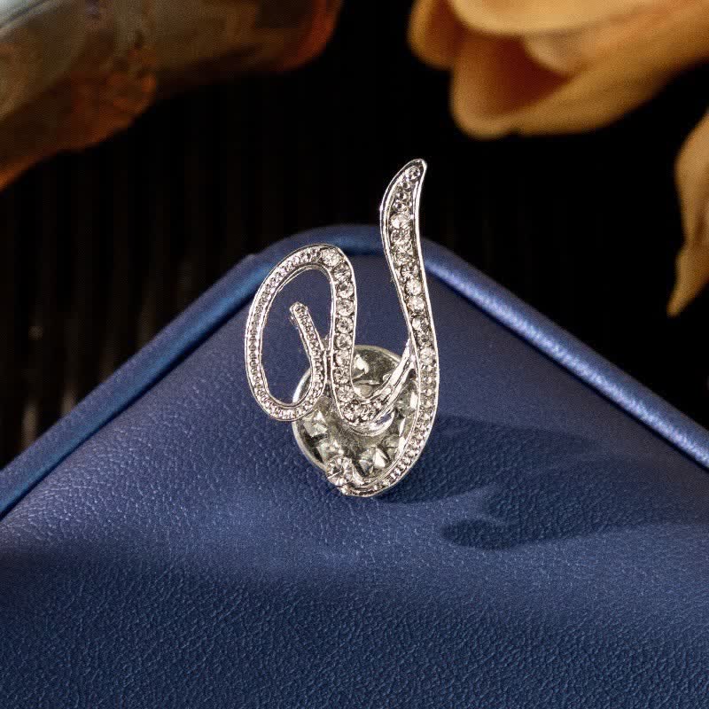 Broche de plata con diamantes de imitación y letra inicial del alfabeto 26 - image 25