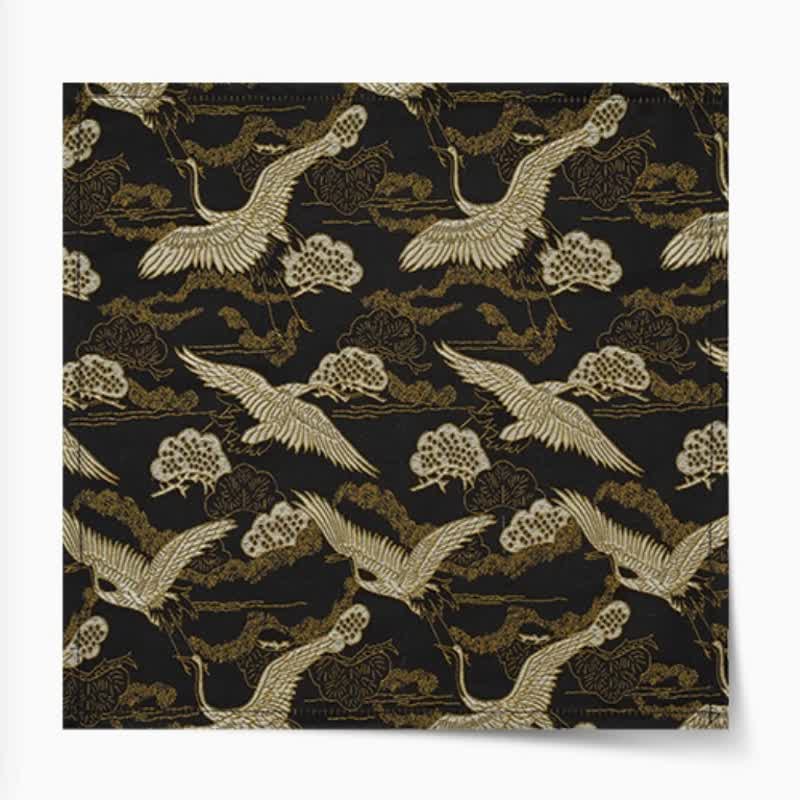 Pajarita de lujo de jacquard con grulla dorada para hombre