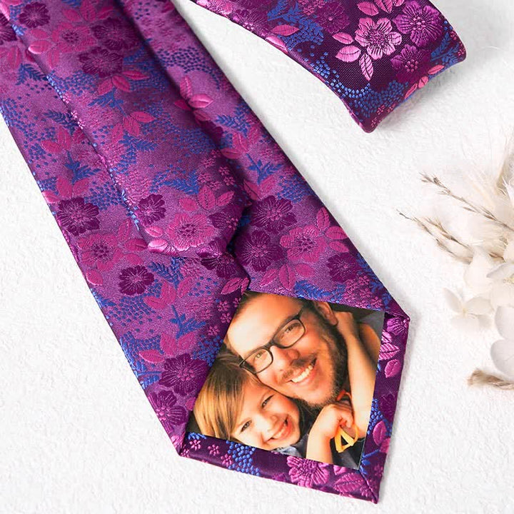 Conjunto de 2 corbatas florales con flores de ciruelo para hombre