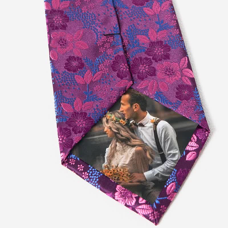 Conjunto de 2 corbatas florales con flores de ciruelo para hombre