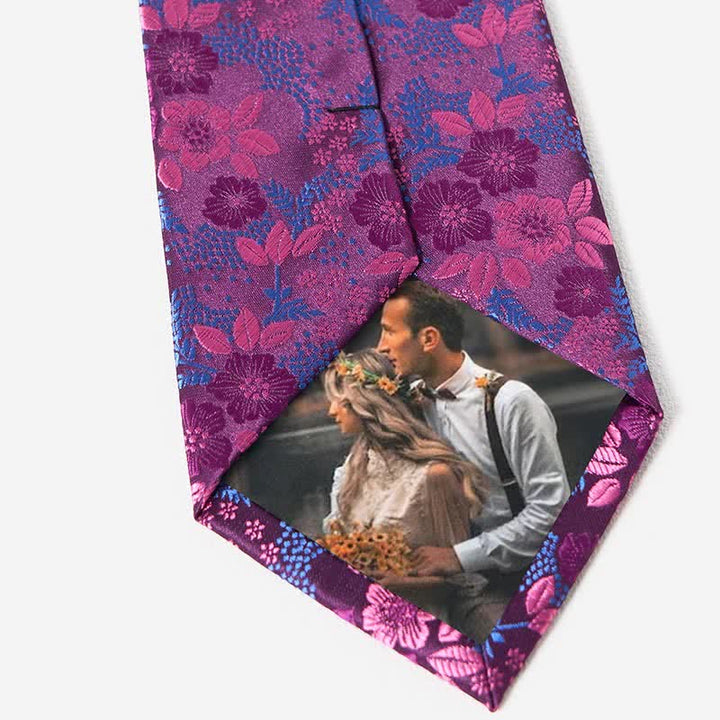 Conjunto de 2 corbatas florales con flores de ciruelo para hombre