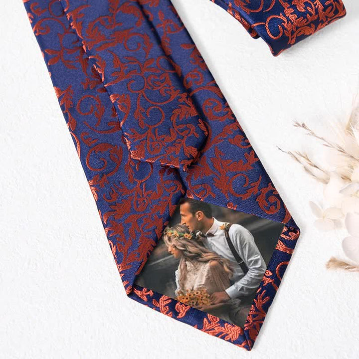 Conjunto de 3 corbatas para hombre en tonos naranja y azul marino