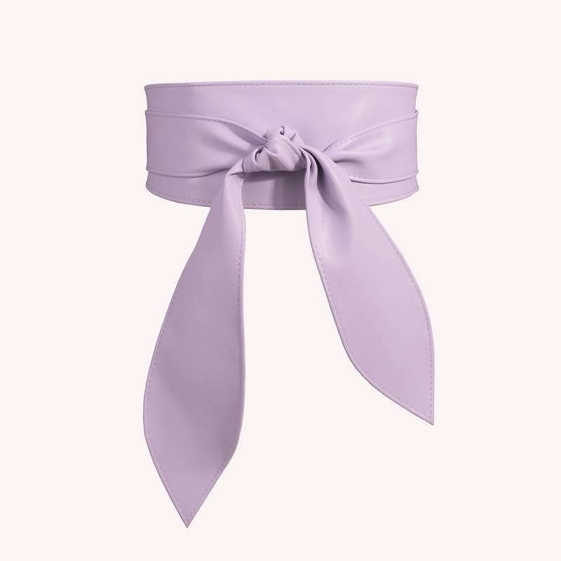 Cinturón de corsé de cuero con cintura ancha para mujer - Púrpura claro - image 8