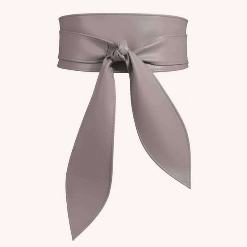 Cinturón de corsé de cuero con cintura ancha para mujer - Gris - image 6