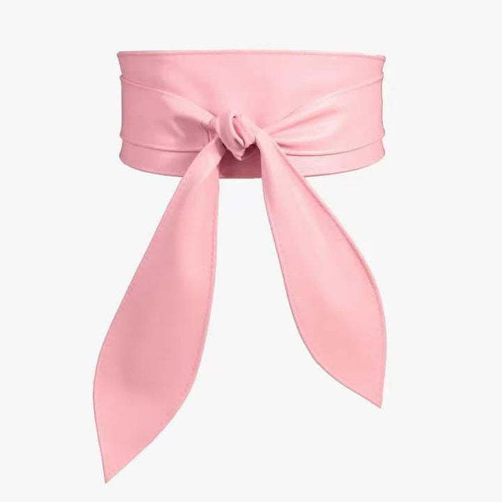 Cinturón de corsé de cuero con cintura ancha para mujer - Rosa - image 5
