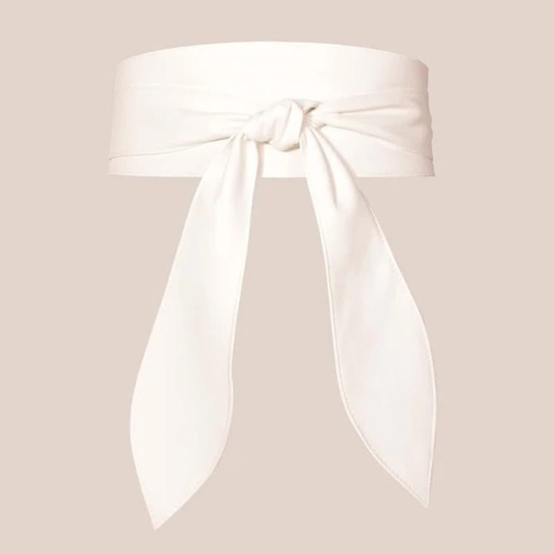 Cinturón de corsé de cuero con cintura ancha para mujer - Blanco - image 2