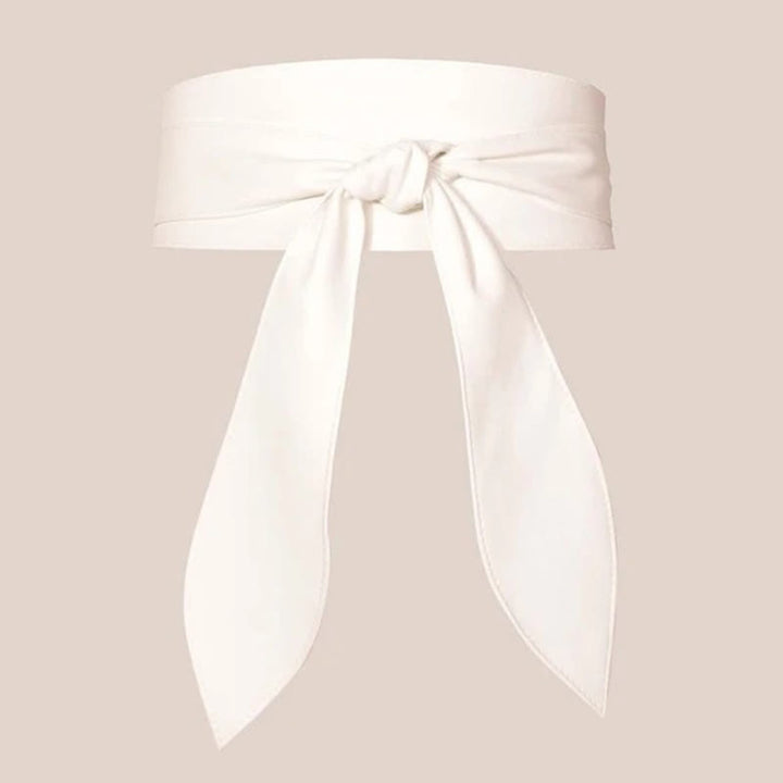 Cinturón de corsé de cuero con cintura ancha para mujer - Blanco - image 2
