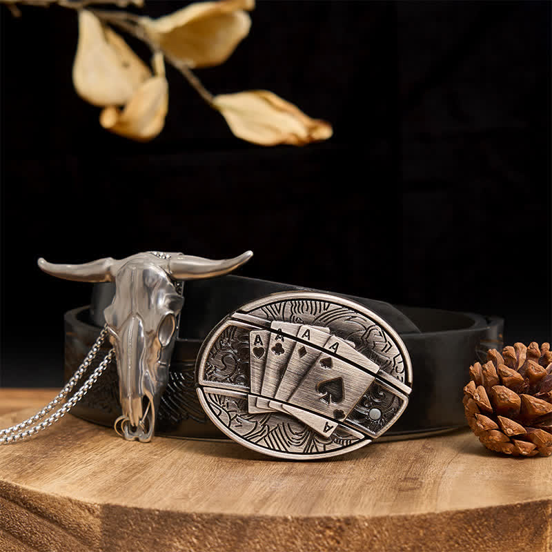 Conjunto de colgante de toro de cuernos largos con hebilla de cuchillo oculto de Western Gadget DIY