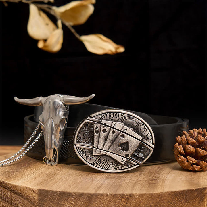 Conjunto de colgante de toro de cuernos largos con hebilla de cuchillo oculto de Western Gadget DIY