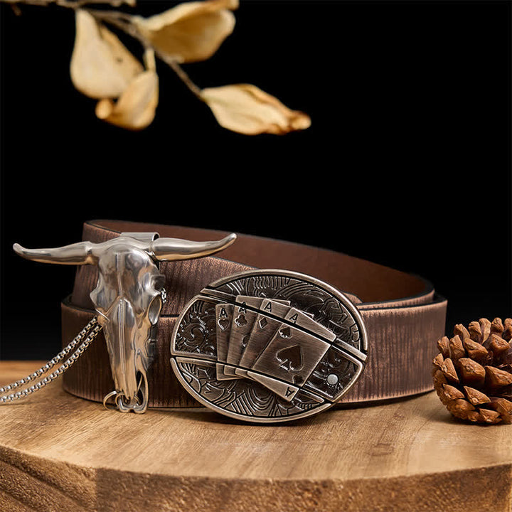 Conjunto de colgante de toro de cuernos largos con hebilla de cuchillo oculto de Western Gadget DIY