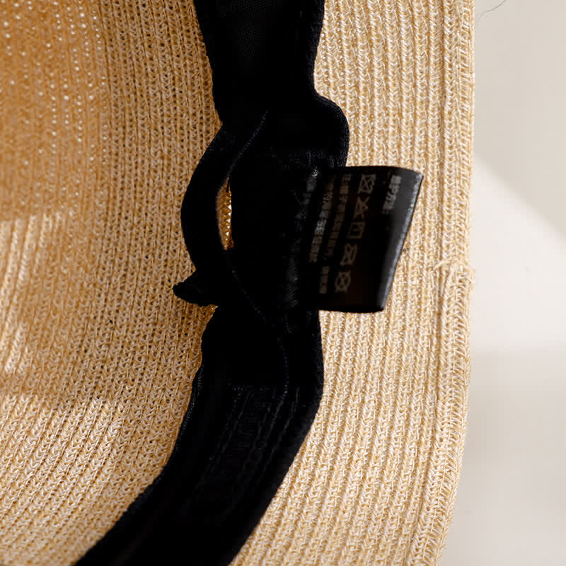 Sombrero de paja de verano elegante con decoración floral estilo romano para mujer