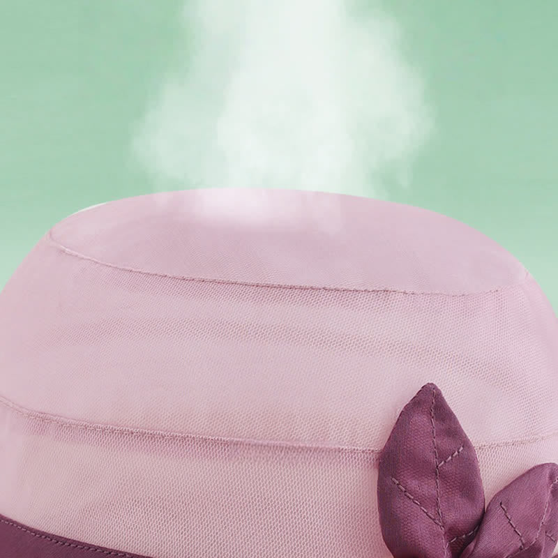 Sombrero para el sol de seda con ala ancha y flores adornadas con perlas para mujer